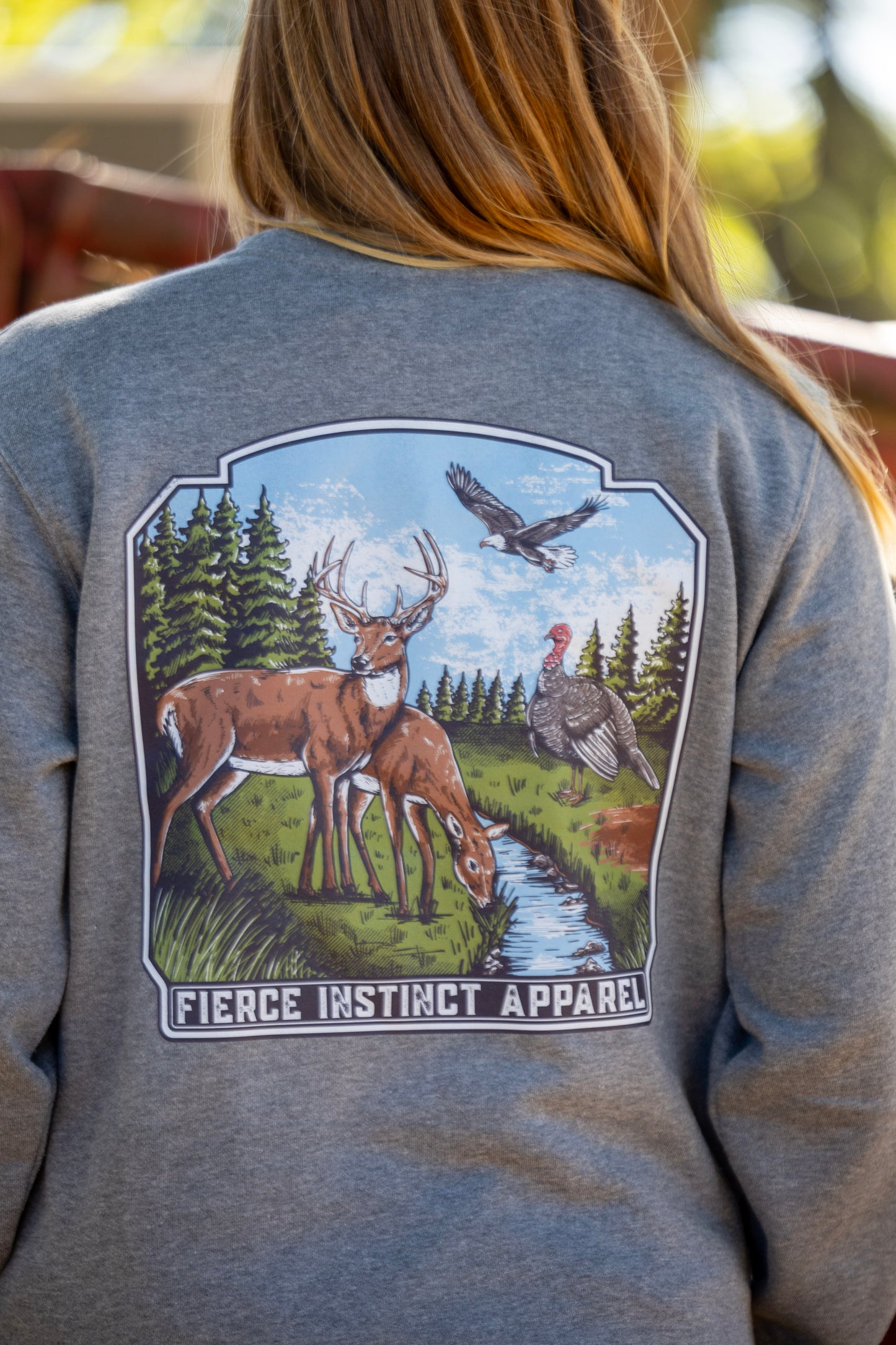Wildlife Scene Crew Sweatshirt