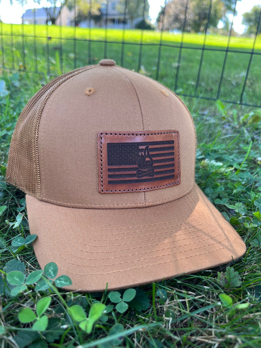 Bonfire Flag Hat - Coyote Brown SnapBack