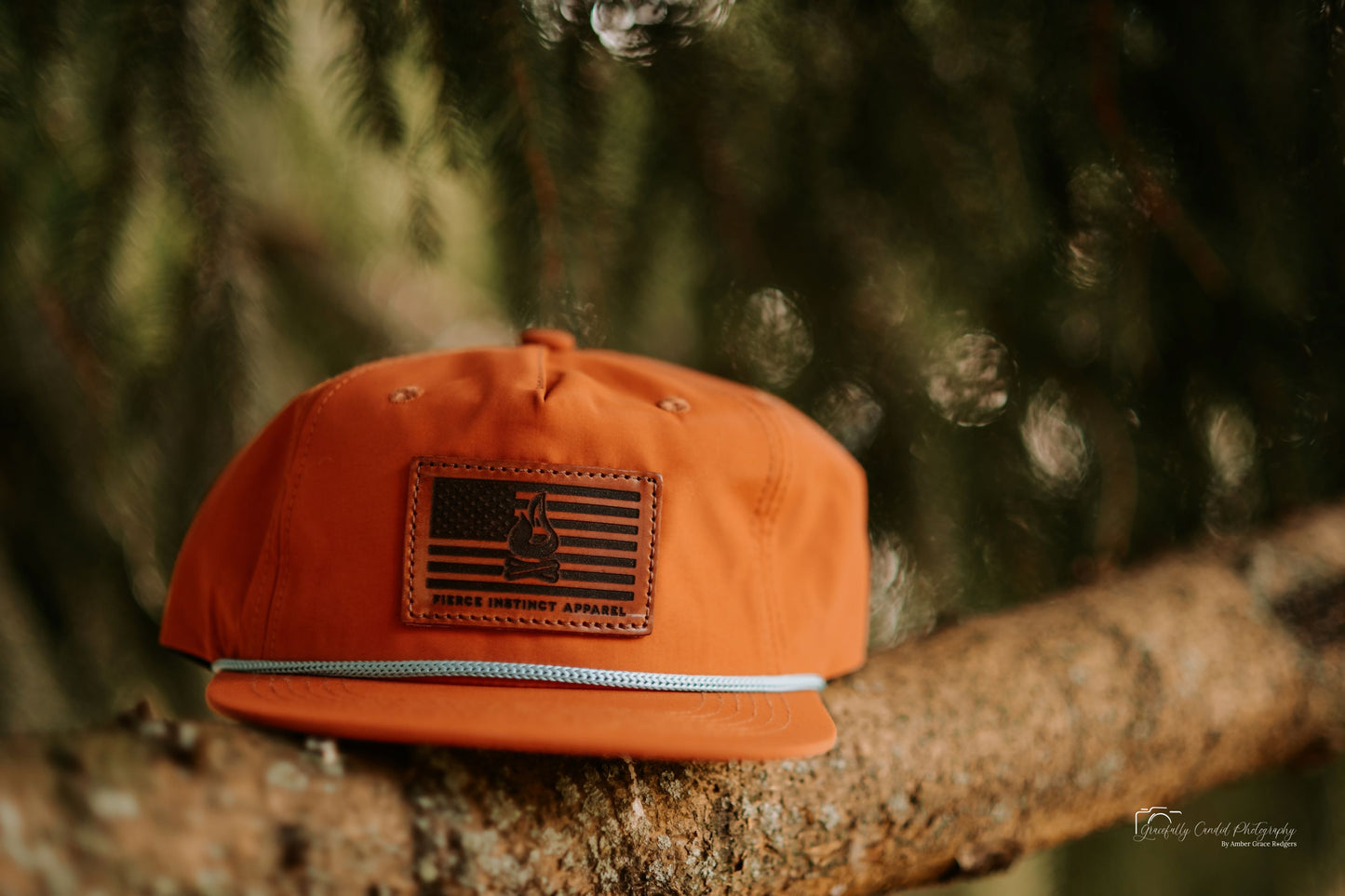 Orange Bonfire Flag Nylon SnapBack